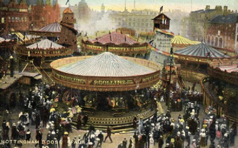 Nottingham Goose Fair, Market Place, 1890s. From the Nottingham Hidden History Team blog. Picture credit: The Paul Nix Collection.